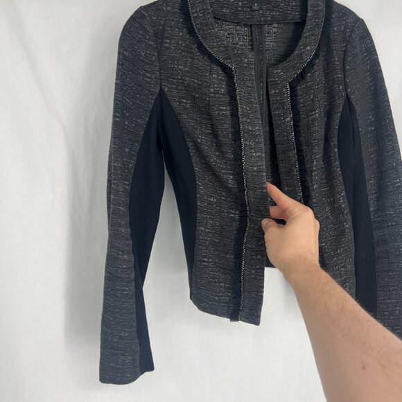 Express Chain Ruffle Open Front Blazer - Picture 8 of 11